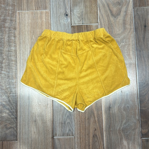 NWOT Free People size medium terry shorts, yellow - Picture 3 of 3